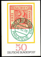 GERMANY(1978) Old Saxony Stamp. Postal Card With MUSTER (specimen) Overprint. - Illustrated Postcards - Mint