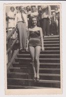 Sexy Leggy Young Woman With Swimwear, Lady Summer Beach Beauty Contest, Portrait, Vintage Orig Photo 8.6x13.7cm. /68368 - Pin-up