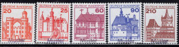 GERMANY(1979) Castles. Set Of 5 With MUSTER (specimen) Overprint. Scott No 1232//41. - Other & Unclassified