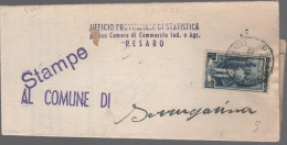 ITALIA - Storia Postale Repubblica - 1951 - 15 Italia Al Lavoro (isolato) - Stampe In Piego - Ufficio Provinciale Di Sta - 1946-60: Marcophilie