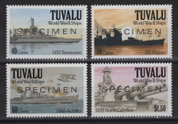 Tuvalu - N°571 à 574 - Navires De Guerre - Specimen - ** Neuf Sans Charniere - Cote 18€ - Tuvalu