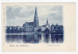39014541 - Gruss Aus Schwerin I. Meckl. Mit Pfaffenteich Und Dom. Ungelaufen Fruehe Karte, Da Anschriftsseite Noch Unge - Schwerin