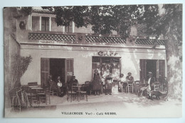 Cpa Sépia VILLECROZE Var Café GUIOL - Très Bon état - MAY07 - Other & Unclassified