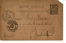 CARTE   POSTALE  Type SAGE  G6-BRUN FONCE Courrier Commerciale - 1876-1898 Sage (Tipo II)
