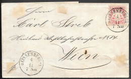 Germany Bavaria Weissenburg Letter Cover Mailed To Wien Austria 1872. 3Kr Stamp Bayern - Covers & Documents