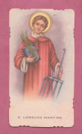 Santino, Holy Card- S. Lorenzo Martire.Con Approvazione Ecclesiastica- Ed. GMi N° 91 VARIANTE CON BORDI FRASTAGLIATI- - Devotion Images