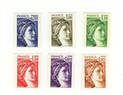 Série Sabine YT 2056 - 2061 Non Dentelée. Superbe Et Rare, Voir Le Scan. Cote YT : 120 €, Maury 2061 - 2066 : 125 €. - Unused Stamps