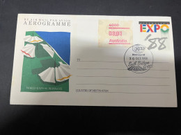 1-6-2024 (4) Australian - 1988 World Expo Aerogramme - Aerogramas