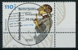 BRD 2001 Nr 2209 ESST Zentrisch Gestempelt ECKE-URE X84CF5E - Used Stamps