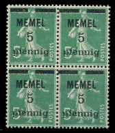 MEMEL 1920 Nr 18b Postfrisch VIERERBLOCK X887D0A - Memel (Klaïpeda) 1923