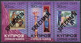 Europa CEPT 1975 Chypre - Cyprus - Zypern Y&T N°SP420 à 422 - Michel N°MT426 à 428 *** - Se Tenant - Spécimen - 1975