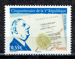 Cinquantenaire De La Vème République - Unused Stamps