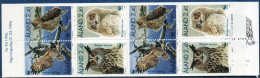 Aland 1996 Nature Conservation Stamp Booklet 2 Blocks Of 4 MNH  Owl Uhu Eagle-owl - Uilen