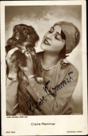 CPA Schauspielerin Claire Rommer, Portrait Mit Hund, Autogramm - Actors