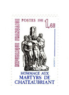 Martyrs De Châteaubriant YT 2177 + B : Le Normal + GOMME MATE. Voir Le Scan. Cotes YT : 30 € + 0.80 € = 30.80 €. - Neufs