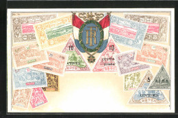 Präge-AK Briefmarken Aus Somalia, Wappen  - Francobolli (rappresentazioni)