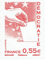 0,55 € Rouge Démocratie (timbre Autoadhésif Issu Du Carnet à Composition Variable) - Ungebraucht