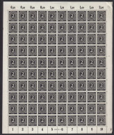 2 Pfennig Ziffern 1946 Mi. 912 Bogen Postfrisch    (22381 - Andere & Zonder Classificatie