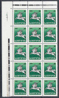Litauen - Lithuania Mi 473 ** MNH 1991 Block Of 15 - Litauischer Reiter   (31256 - Lituania