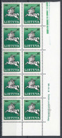 Litauen - Lithuania Mi 473 ** MNH 1991 Block Of 10 - Litauischer Reiter   (31258 - Lithuania