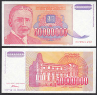 Jugoslawien - Yugoslavia 50-Millionen Dinara 1993 Pick 133 Ca.XF (2)   (32253 - Jugoslawien