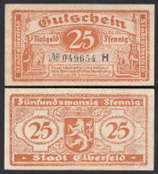 Elberfeld (Wuppertal) 1919 25 Pfennig Notgeld Gutschein    (32268 - Sonstige & Ohne Zuordnung