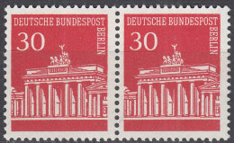 BERLIN - 30 Pfennig Brandenburger Tor Im Paat Mi.288 Postfr. 1966 MNH    (65057 - Andere & Zonder Classificatie
