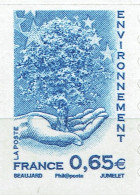 0,65 € Bleu Environnement (timbre Autoadhésif Issu Du Carnet à Composition Variable) - Unused Stamps
