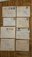 Lot De 8 Enveloppes ESPAGNE Dont CENSURE Pour BOUYAT, 1 Avec Lettre - Documents