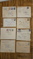 Lot De 8 Enveloppes ESPAGNE Dont CENSURE Pour BOUYAT, 1 Avec Lettre - Documents