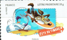Fête Du Timbre : Looney Tunes Vil Coyotte Et Bip-Bip (timbre Autoadhésif De Carnet) - Neufs