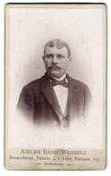 Fotografie Ernst Weichelt, Bremerhaven, Fährstrasse 5, Portrait Bürgerlicher Herr Mit Moustache  - Anonieme Personen