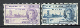 Mauricio 1946. Yvert 213-14 ** MNH. - Mauritius (...-1967)