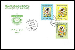 LIBYA 1998 Bees Bee Insects Flowers (FDC) - Bienen