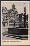 AK Butzbach In Hessen Rathaus Marktbrunnen Fachwerk    (65076 - Autres & Non Classés
