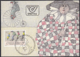 Österreich - Austria 1985 Mi.1829 Maximumkarte Karnevalsfiguren Von Paul Flora - Sonstige & Ohne Zuordnung