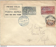 Genova/Napoli Del 13.4.26 - Aerogramma Con Volo Inaugurale - Poststempel (Flugzeuge)