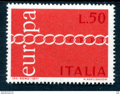 Lire 50 Europa 1971 - Varietà Stampa Del Rosso Spostata - Variétés Et Curiosités