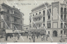 Cf88 Cartolina Tunis Place De La Bourse Tunisia 1922 - Otros & Sin Clasificación