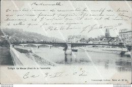 Cf86 Cartolina Liege Le Mouse Pont De La Passerelle Belgio Belgium Belgique 1902 - Other & Unclassified