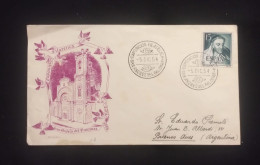 C) 1954. SPAIN. FDC SENT TO ARGENTINA. CHURCH OF SAN ANDRÉS DEL PALOMAR. TIRSO DE MOLINA LITERATIVE STAMP, XF - Other & Unclassified
