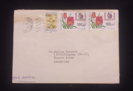 C) 1997. BULGARIA. AIRMAIL ENVELOPE SENT TO ARGENTINA. MULTIPLE STAMPS OF MONUMENTS AND FLOWERS. XF - Bulgarije
