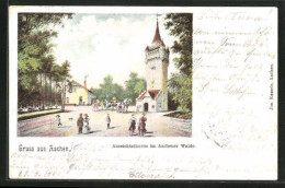 Künstler-AK Aachen, Aussichtsturm Im Aachener Walde  - Aachen