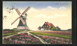 AK Rosengarten, Windmühle Mit Haus Auf Dem Kiekeberg  - Moulins à Vent