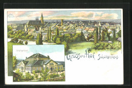 Lithographie Hof /Saale, Gasthof Schützenhaus, Teilansicht  - Other & Unclassified