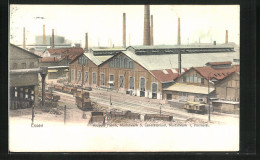 AK Essen, Krupp`s Fabrik, Martinwerk 5, Laboratorium, Martinwerk 1, Formerei  - Essen