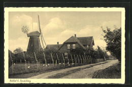 AK Nübbel B. Rendsburg, Ortspartie Mit Windmühle  - Windmills