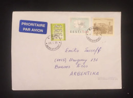 C) 2001. ESTONIA.FDC AIRMAIL ENVELOPE SENT TO ARGENTINA. MULTIPLE COAT OF ARMS STAMPS, TOOMPEA CASTLE. XF - Estland