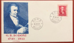 ITALY - FDC - 1964 - 150th Anniversary Of The Death Of Giambattista Bodoni - FDC