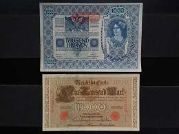 GERMANIA REICH - 2 Banconote Da 1000 Marchi - Fior Di Stampa,- Originali + Spese Postali - 1000 Mark